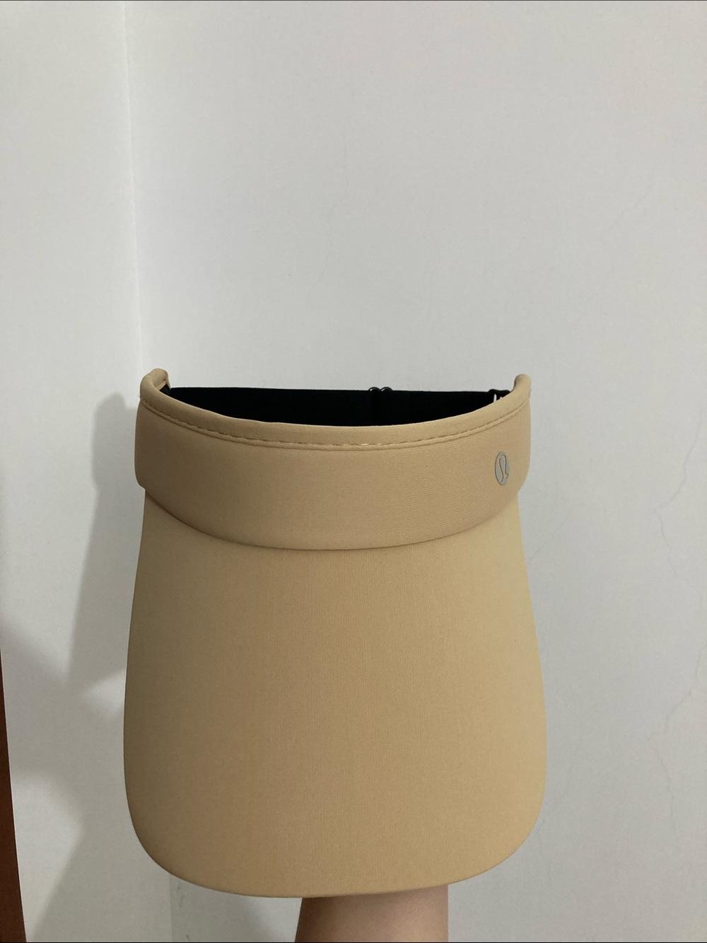 lululemon tan visor with white logo